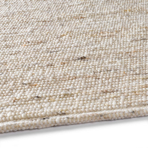 Wollteppich Natur | Reine Schur-Wolle Handweb Teppich im Skandinavischen Design | Natur
